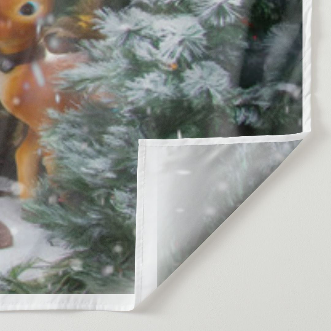 Aperturee - Snowman In Wild Deer Moon Night Christmas Backdrop