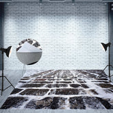 Aperturee - Snowy Black Street Masonry Frozen Winter Floor Mat