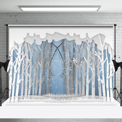 Aperturee - Snowy Forest Cartoon Winter Wonderland Backdrop