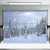 Aperturee - Snowy Pine Forest Natural Beauty Bokeh Backdrop
