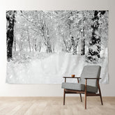 Aperturee - Snowy Valley In The Forest Winter Xmas Backdrop