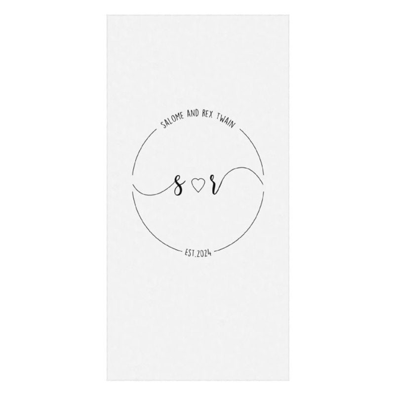 Aperturee - Solid Color Custom Name Couple Beach Towel for Summer