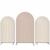 Aperturee Solid Nude And Pink Stripe Party Arch Backdrop Kit