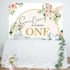 Aperturee - Some Bunny Ears Floral Girls 1st Birthday Backdrop