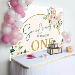 Aperturee - Some Bunny Ears Floral Girls 1st Birthday Backdrop