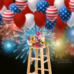 Aperturee - Spark Balloon Independence Day Backdrop For Party
