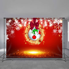 Aperturee - Spark Red Green Hand Balls Snow Christmas Backdrop