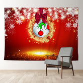 Aperturee - Spark Red Green Hand Balls Snow Christmas Backdrop