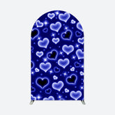 Aperturee - Sparkle Blue Hearts Arch Backdrop For Birthday Party