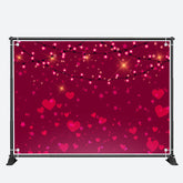 Aperturee - Sparkle Light Red Heart Star Valentines Day Backdrop