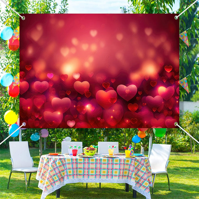 Aperturee - Sparkle Repeat Hearts Bokeh Valentines Day Backdrop
