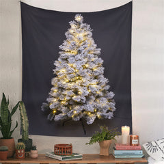 Aperturee - Sparkle Snowy Christmas Tree Tapestry Wall Hanging