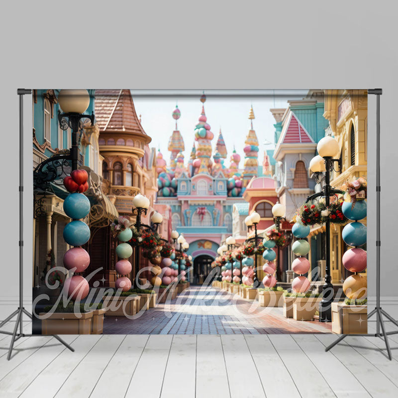 Aperturee - Spherical Pillar Colorful Castle Easter Backdrop