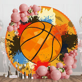 Aperturee - Splashing Graffiti Basketball Sports Round Backdrop