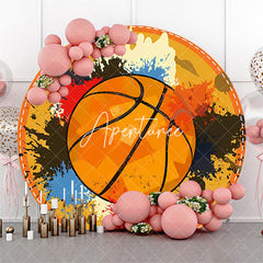 Aperturee - Splashing Graffiti Basketball Sports Round Backdrop