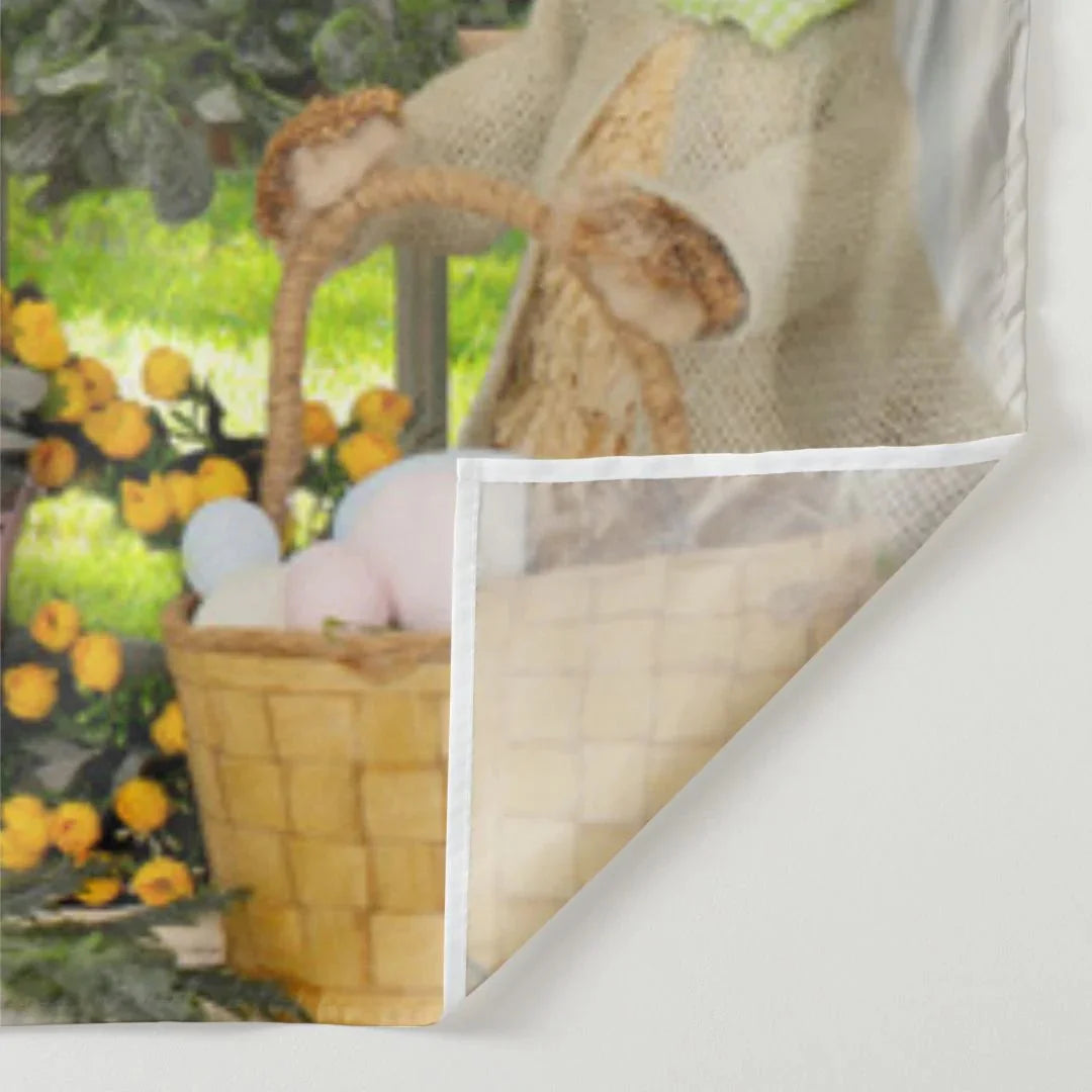 Aperturee - Spring Backyard Floral Rabbit Easter Day Backdrop