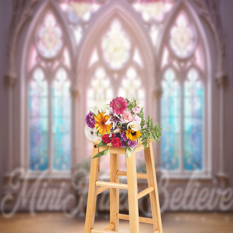 Aperturee - Spring Easter Colorful Window Photography Backdrop