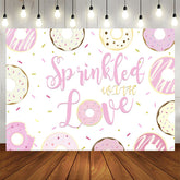 Aperturee - Sprinkled With Love Sweet Donut Birthday Party Backdrop
