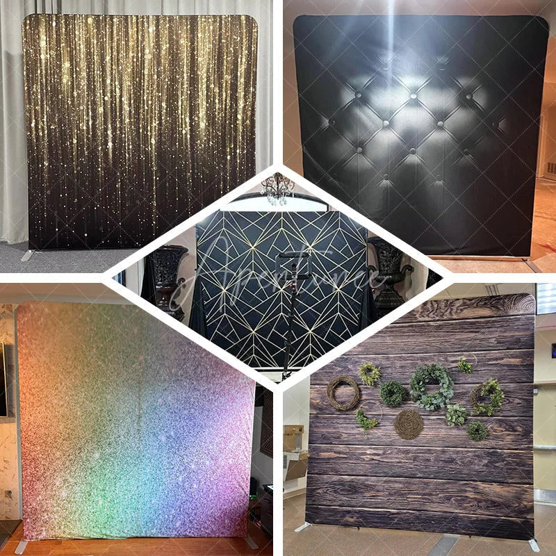 Aperturee - Aperturee Silver Pillow Cover Heavy Duty Tension Backdrop Frame