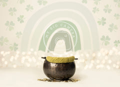 Aperturee - St Patricks Day Boho Rainbow Gold Newborn Photography Backdrop