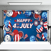 Aperturee - Star Stripe Balloon July 4 Independence Day Backdrop
