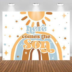 Aperturee - Star Sun Here Comes The Son Baby Shower Backdrop