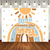 Aperturee - Star Sun Here Comes The Son Baby Shower Backdrop