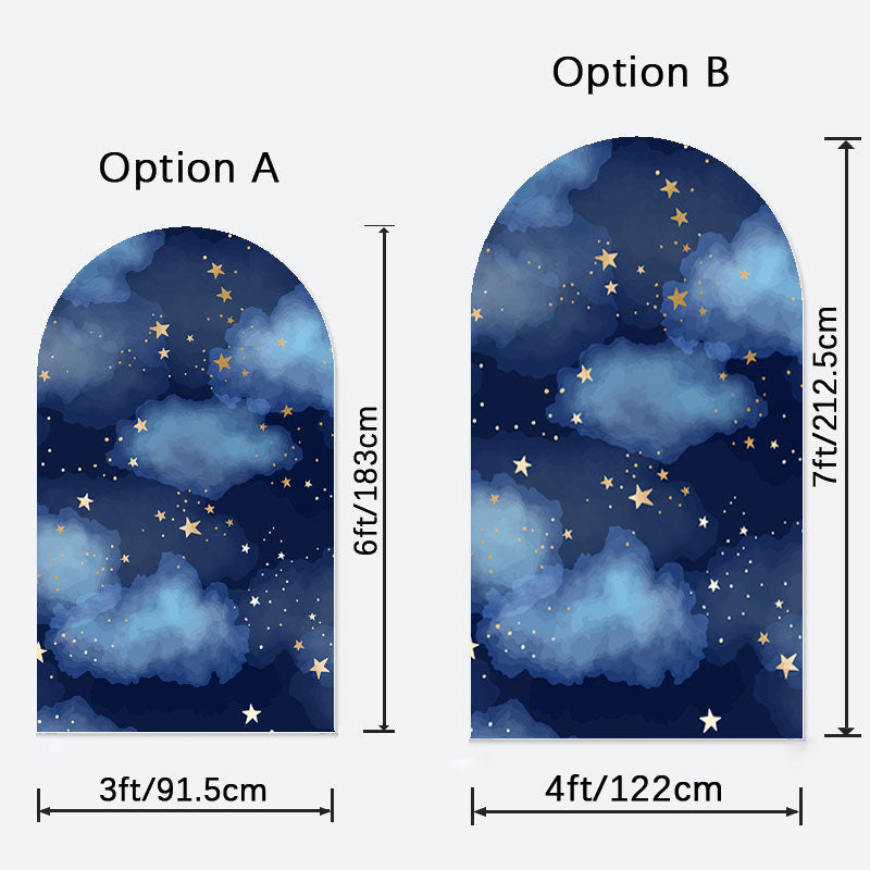 Aperturee - Starry Blue Sky Clouds Chiara Arch Party Backdrop