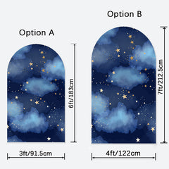 Aperturee - Starry Blue Sky Clouds Chiara Arch Party Backdrop