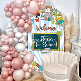 Aperturee - Stationery Blue Stripe Back To School Arch Backdrop