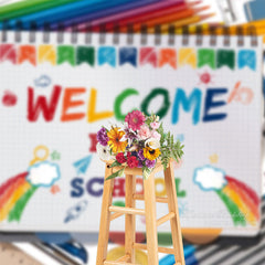 Aperturee - Stationery Colorful Welcome Back To School Backdrop