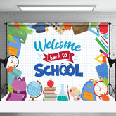 Aperturee - Stationery Plaid Welcome Back To School Backdrop