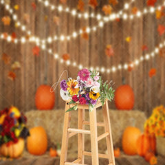 Aperturee - Stencil Wall Haystack Pumpkin Photography Backdrop