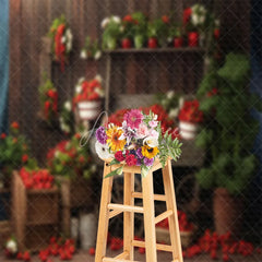 Aperturee - Strawberry Shop Vintage Wood Backdrop for Photography