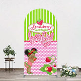 Aperturee - Strawberry Shortcake Girl Arch Baby Shower Backdrop