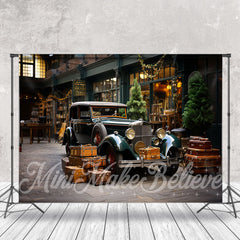 Aperturee - Street Outdoor Dark Green Truck Backdrop Cake Smash