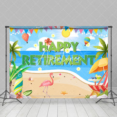 Aperturee - Summer Beach Ocean Sun Flamingo Retirement Backdrop