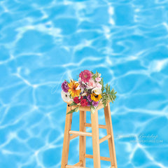 Aperturee - Summer Blue Splash Water Ripple Backdrop For Photo