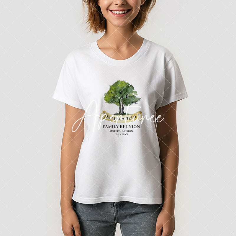 Aperturee - Summer Family Reunion Tree Custom Name T-Shirt