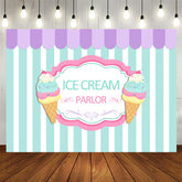 Aperturee - Summer Ice Cream Parlor Candy Land Birthday Backdrop