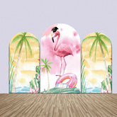 Aperturee - Summer Seaside Flamingo Graduation Arch Backdrop Kit
