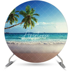 Aperturee - Summer Spray Hawaii Beach Round Birthday Backdrop