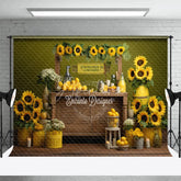 Aperturee - Summer Sunflower Shop Lemon Candle Photo Backdrop