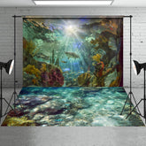 Aperturee - Summer Sunshine Shark Backdrop + Under The Sea Floor Mat