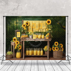 Aperturee - Sunflower Lemon Juice Green Forest Bokeh Backdrop