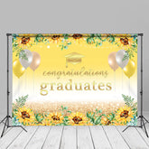 Aperturee - Sunflowers Sparkling Bokeh Yellow Grad Photo Backdrop