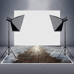 Aperturee - Sunlight Brick Street Melting Snow Rubber Floor Mat