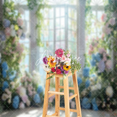 Aperturee - Sunlight Colorful Floral Window Wedding Backdrop