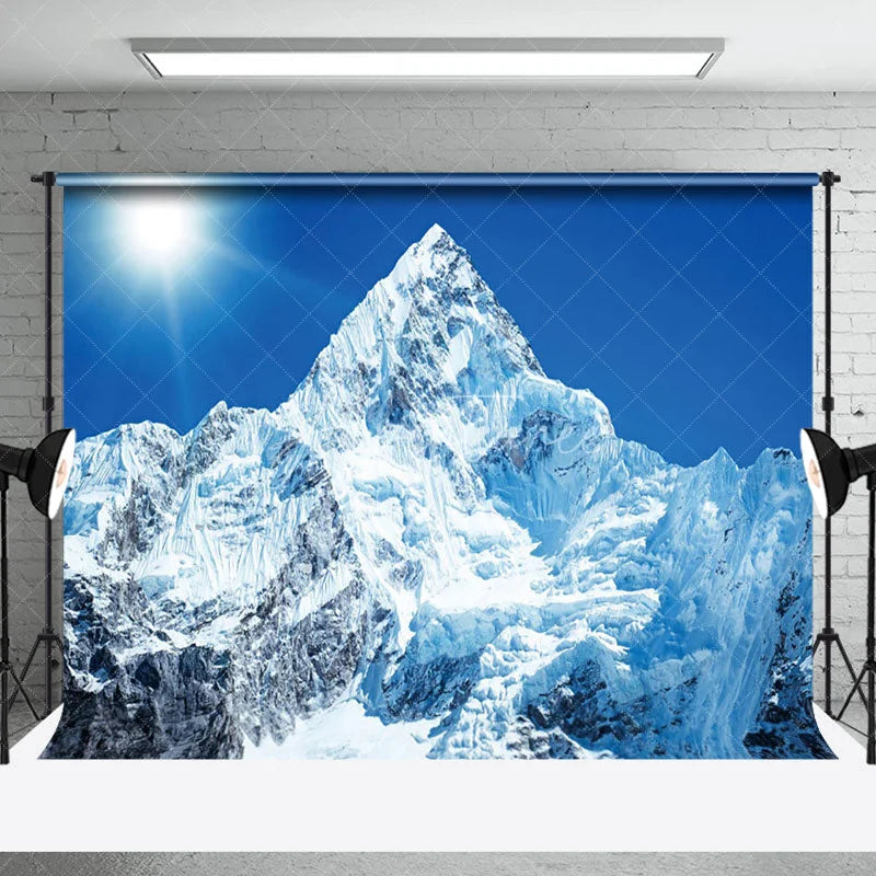 Aperturee - Sunlit Snowy Mountains Winter Wonderland Backdrop