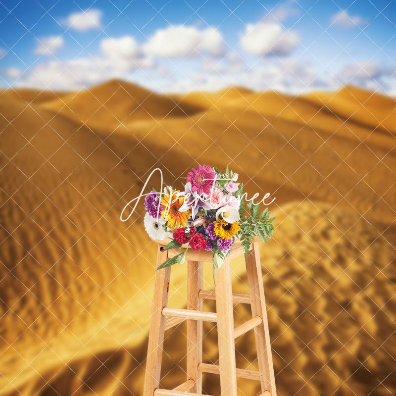 Aperturee - Sunny Clouds Endless Desert Backdrop For Photography